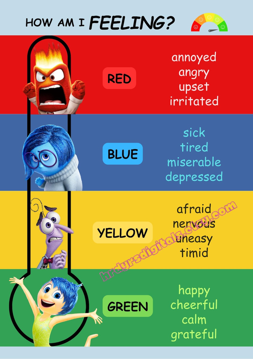 Inside Out 2 Zones Of Regulation Inside Out Inspired Zones of Regulation Poster Printable 3 Pages