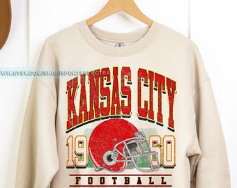 Kansas City Football Vintage Sweatshirt T-Shirt, Kansas City Football Crewneck, Football Sweatshirt, Kansas City Fan Gifts FML8