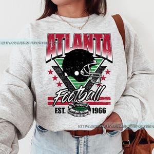 Atlanta Football Vintage Sweatshirt T-Shirt, Retro Falcon Crewneck, Oversized Falcons Football Sweatshirt, Atlanta Football Fan Gift FVB17