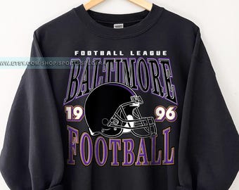 Baltimore Football Vintage Sweatshirt T-Shirt, Retro Raven Crewneck, Oversized Ravens Football Sweatshirt, Baltimore Football Fan Gift FGH16