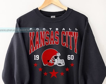 Kansas City Football Vintage Sweatshirt T-Shirt, Kansas City Football Crewneck, Football Sweatshirt, Kansas City Fan Gifts FSD8