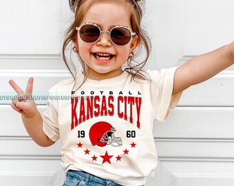 Kansas City Football Vintage Toddler T-Shirt, Kansas City Football Kids, Football Toddler, Kansas City Fan Gifts FSD8