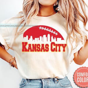 Kansas City Football Comfort Colors Vintage Style T-Shirt, Kansas City Football T-shirt, Chiefs Football T-Shirt, Kansas City Fan Gifts FEG8