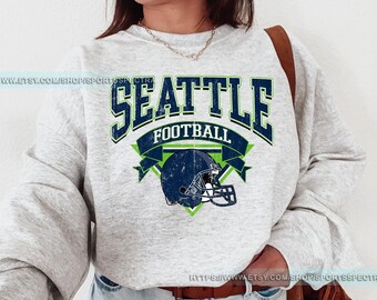 Seattle Football Vintage Sweatshirt T-Shirt,Seattle Seahawk Football Crewneck Sweatshirt, Seahawk Fan Gift, Retro Seattle Football FBC7