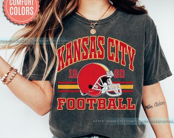 Kansas City Football Comfort Colors Vintage Style T-Shirt, Kansas City Football Crewneck, Football T-Shirt, Kansas City Fan Gifts FAG8