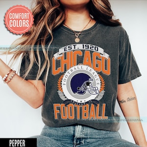 Chicago Football Vintage Style Comfort Colors T-Shirt, Retro Chicago Football T-Shirt, Chicago Football Shirt, Vintage Bears Fan Gift FXT12