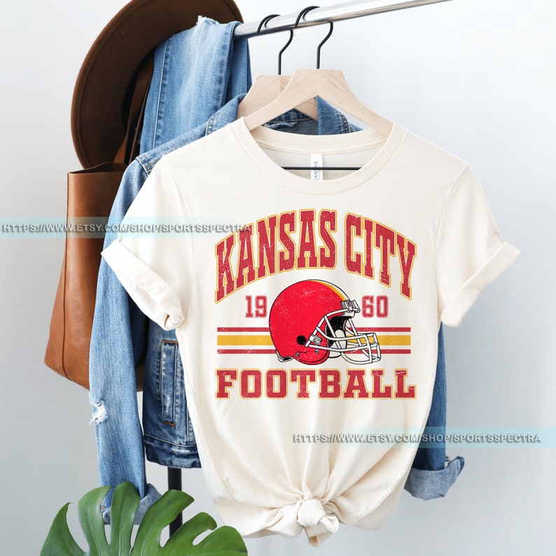 T-shirt sweat vintage de football de Kansas City, col rond de football de Kansas City, sweat-shirt de football, cadeaux pour les fans de Kansas City FAG8 image 6