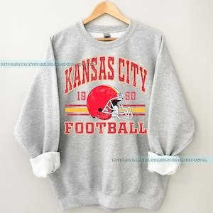 T-shirt sweat vintage de football de Kansas City, col rond de football de Kansas City, sweat-shirt de football, cadeaux pour les fans de Kansas City FAG8 image 3