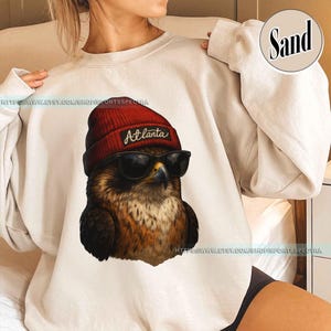 Atlanta Football Mascot Sweatshirt T-Shirt, Retro Falcon Crewneck, Oversized Falcons Football Sweatshirt, Atlanta Football Fan Gift FMS17