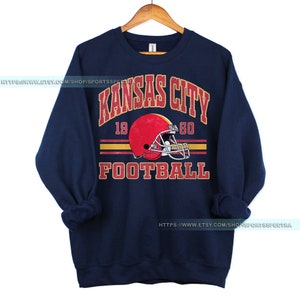 T-shirt sweat vintage de football de Kansas City, col rond de football de Kansas City, sweat-shirt de football, cadeaux pour les fans de Kansas City FAG8 image 5