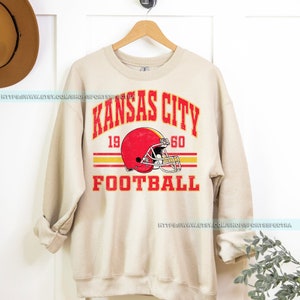 T-shirt sweat vintage de football de Kansas City, col rond de football de Kansas City, sweat-shirt de football, cadeaux pour les fans de Kansas City FAG8 image 4