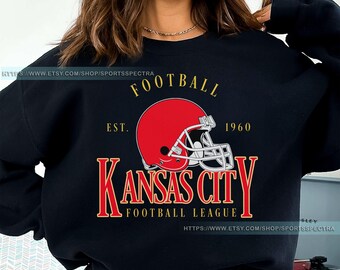 Kansas City Football Vintage Sweatshirt T-Shirt, Kansas City Football Crewneck, Kansas City Football Sweatshirt, Kansas City Fan Gifts FYU8