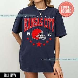 Kansas City Football Comfort Colors Vintage Style T-Shirt, Kansas City Football Crewneck, Football T-Shirt, Kansas City Fan Gifts FSD8 image 6