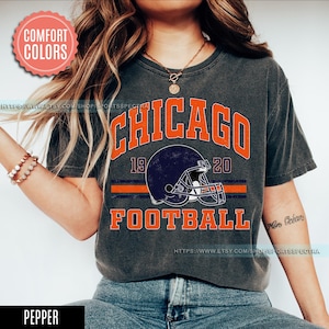 Chicago Football Vintage Style Comfort Colors T-Shirt ,Retro Chicago Football T-Shirt , Chicago Fan Gift , Sunday Football FAG12