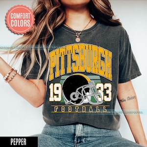 Pittsburgh Football Comfort Colors T-Shirt, Vintage Unisex Pittsburgh Crewneck,Gift for Football Fan,Oversized Pittsburgh T-Shirt FML3