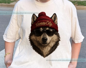 Kansas City Football Comfort Colors Mascot Style T-Shirt, Kansas City Football T-shirt, Chiefs Football T-Shirt, Kansas City Fan Gifts FMS8