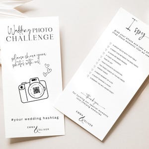 I Spy Wedding Photo Game: Canva Template, QR Code, Printable Card