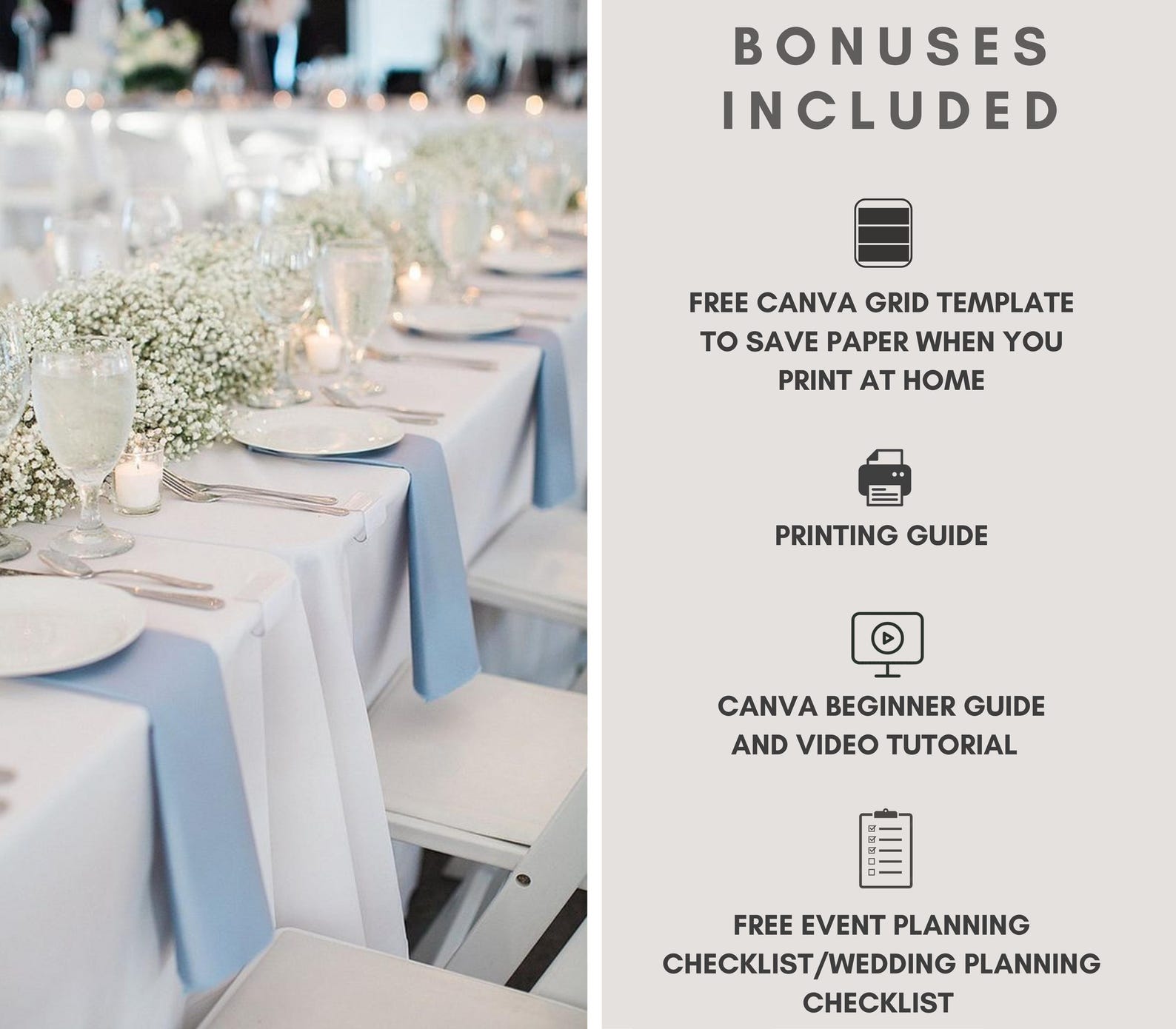 Blue Bow Baby Shower Table Signs: Editable Canva Template (digital ...