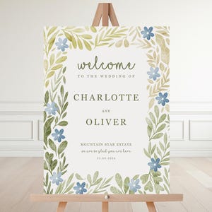 Wildflower Wedding Welcome Sign: Editable Floral Template (Digital Download, Canva WC161