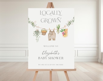 Farmers Market Baby Shower Welcome Sign: Editable Template (Digital Download)