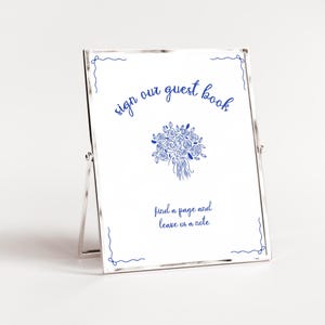 Wedding Guest Book Sign Template, Colourful Wedding Sign, Whimsical Wedding Sign, Sign Our Guest Book, Editable Canva Template WC155