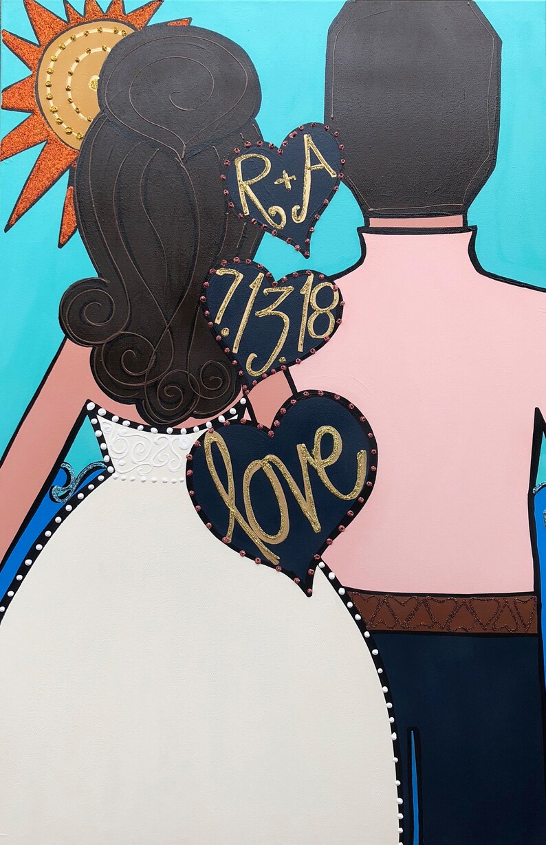 Custom Bride and Groom Wedding Guest Book Painting Etsy