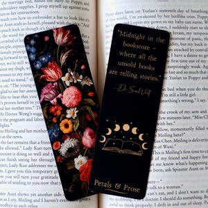 Dark Floral Bookstore Quote Bookmark | Premium Double-sided | Bookish Gift for Friend | 2”x6”
