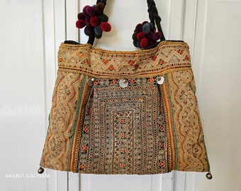 Hilltribe vintage tote bag