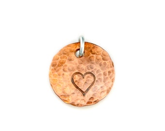 Hand Stamped Copper Charm. Personalized. Custom Pendant Jewelry by jenny present