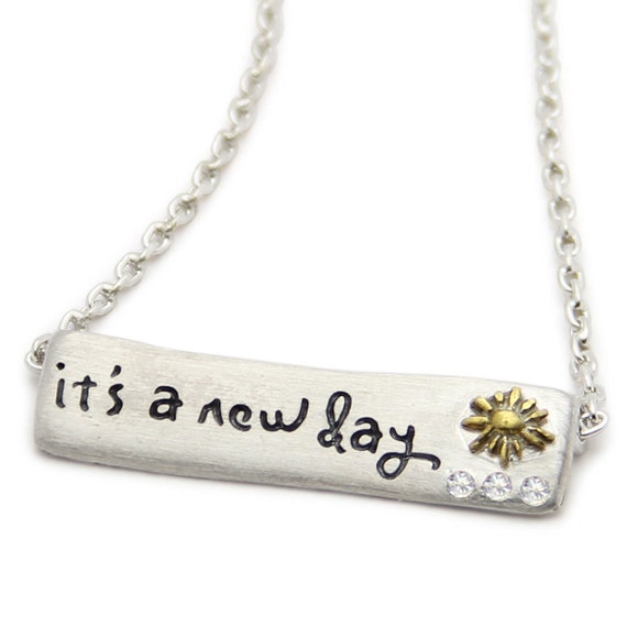 Sterling Silver Bar Necklace - Etsy