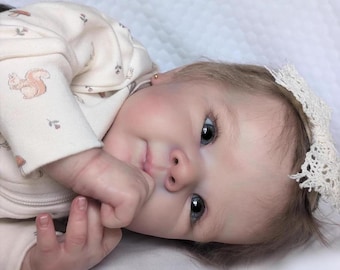 Muñeca bebé reborn realista, recién nacida, de vinilo de silicona, muñeca niña hecha a mano, regalo, decoración de guardería, muñeca bebé de tacto suave de 48 cm (18 pulgadas)