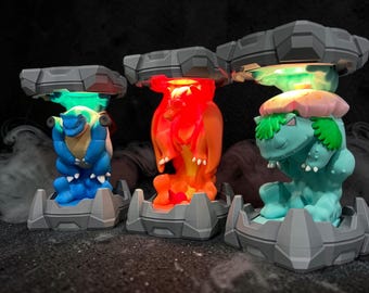 Charizard-Blastoise-Venusaur kloon led-verlichting en PSA-houder — 3D-geprint op maat