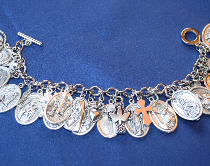 Religious Saint Medal Charm Bracelet Padre Pio & MORE 1107a Etsy