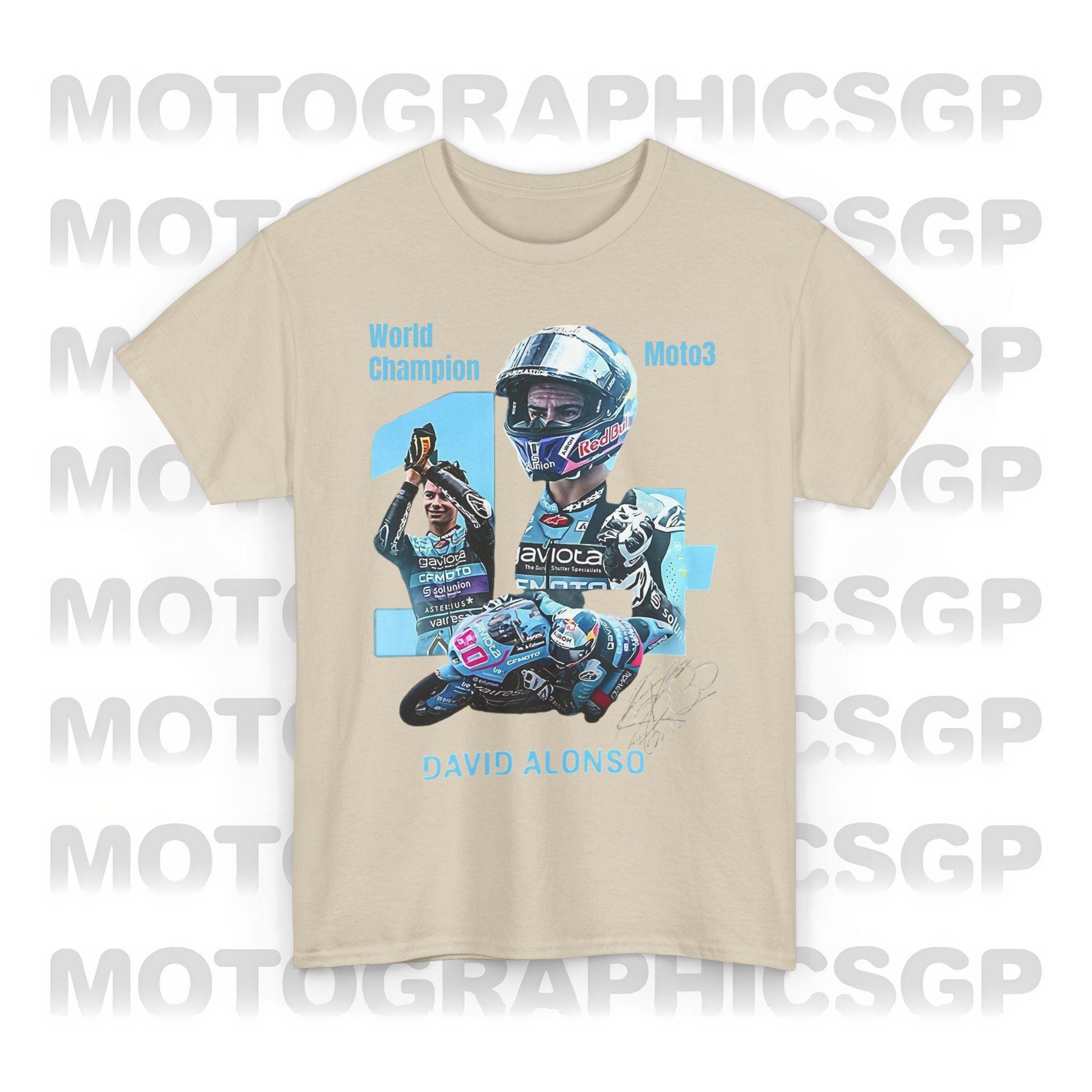 motogp ダビドアロンソ Tシャツ 各種サイズございます。 MotoGP デビッド アロンソ 80 Tシャツ、レーシング チャンピオン 2025