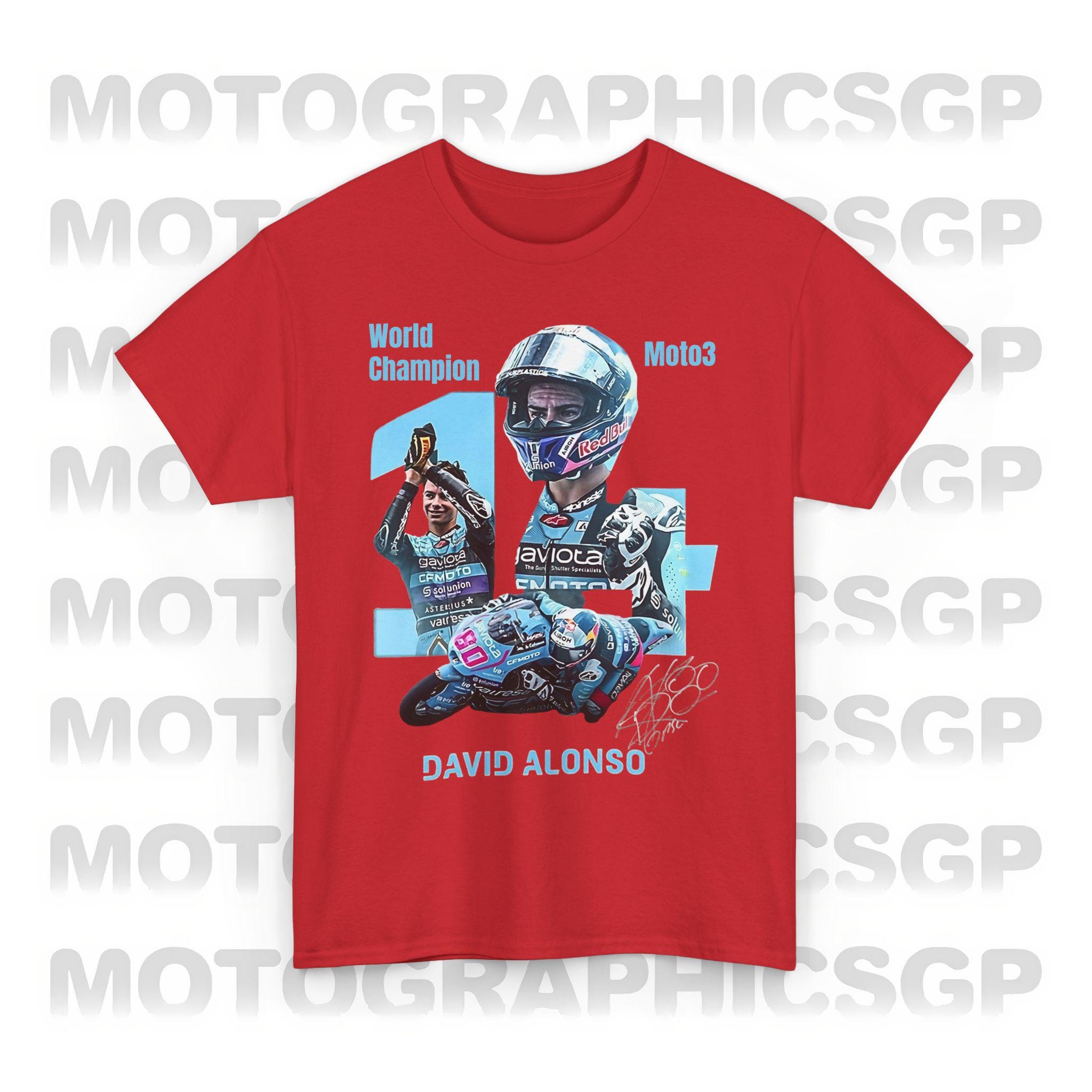 motogp ダビドアロンソ Tシャツ 各種サイズございます。 MotoGP デビッド アロンソ 80 Tシャツ、レーシング チャンピオン 2025