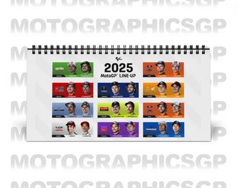 MotoGP Desk Calendar 2025 Graphic Racing Gift, Best Race Moments, Desktop Calendar 2025 MotoGp Lineup 2025, Marc Marquez, Bagnaia, Acosta