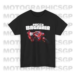 MotoGP Pecco Bagnaia 2024 Unisex Heavy Cotton Tee, Graphic Francesco Bagnaia Ducati Team Shirt, Francesco Bagnaia T-Shirt MotoGP Ducati Tee