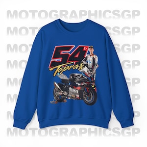 MotoGP Toprak Razgatlioglu 54 Superbike Crewneck Sweatshirt, Racing Graphic Pullover, BMW MotoGP Merchandise, Unisex Heavy Blend