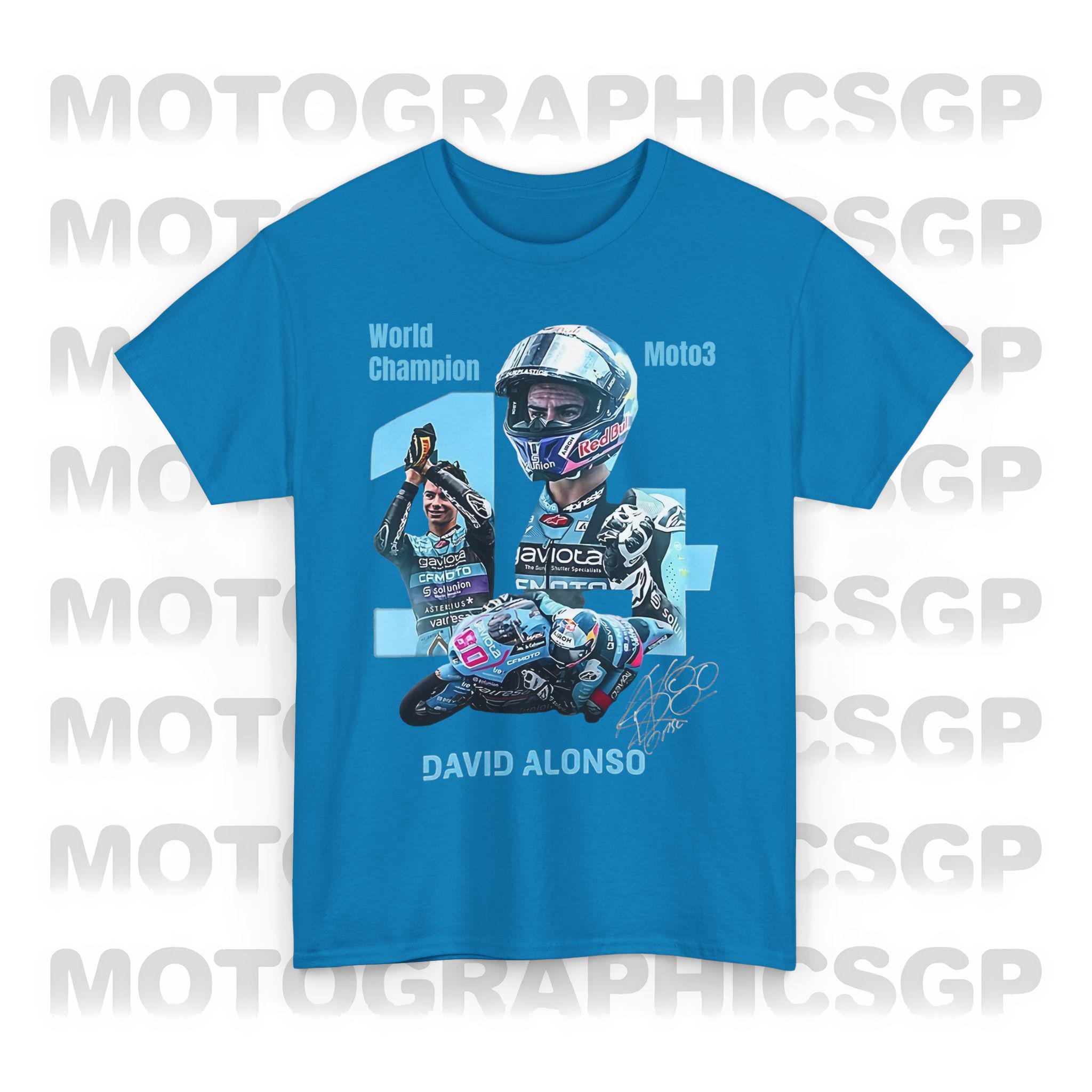 MotoGP デビッド アロンソ 80 Tシャツ、レーシング チャンピオン 2025 MotoGP デビッド アロンソ 80 Tシャツ、レーシング チャンピオン 2025