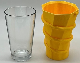 Original Unique 3d Printed Decorative Vase Flowers Pint Glass Holder Live flowers