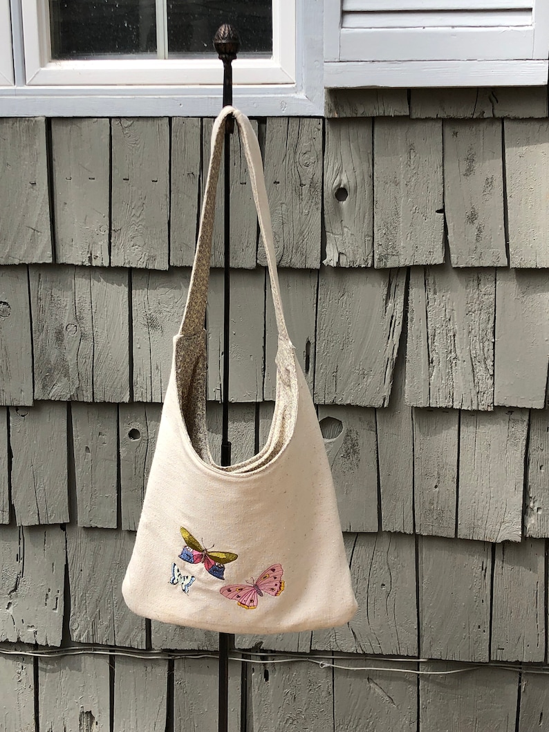 Butterflies Embroidered Handcrafted Tote