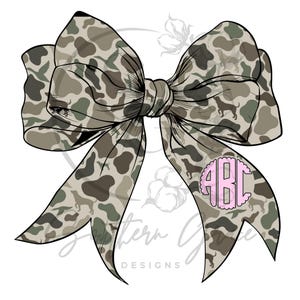 Camo Bow & Monogram