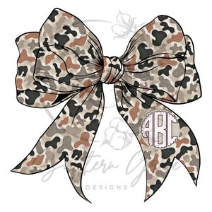 Camo Bow & Monogram