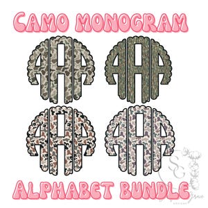 Camo Scalloped Monogram Bundle