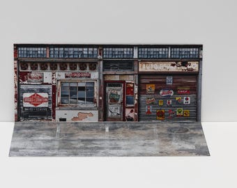 1/64スケール ダイキャストジオラマディスプレイ ペーパーポップアップフォトプロップディスプレイ ダイキャスト車両用 ハンドメイド