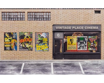 Diorama de papel fundido a presión a escala 1/64, accesorio fotográfico desplegable para vehículos fundidos a presión, hecho a mano.