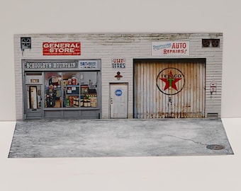 Wyświetlacz dioramy z odlewu ciśnieniowego w skali 1/64, papierowy, wyskakujący ekspozytor na zdjęcia do pojazdów odlewanych ciśnieniowo, ręcznie robiony