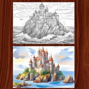 Majestic Castles Printable Coloring Pages for Adults, Colouring Book ...
