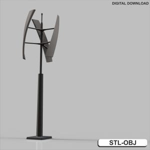3D druckbares Vertikalachsen-Windkraftanlage (VAWT) Modell - Dekoratives DIY-Modell