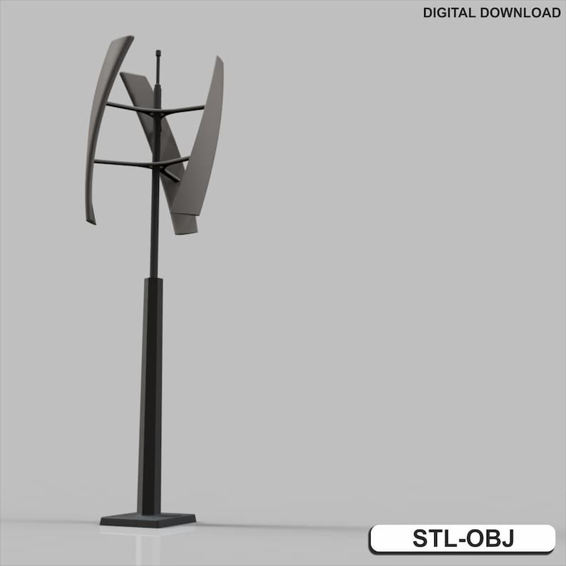 3D Printable Vertical Axis Wind Turbine (VAWT) Model – DIY Decorative ...